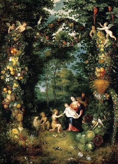 Jan Brueghel the Younger The Holy Family with St John Norge oil painting art